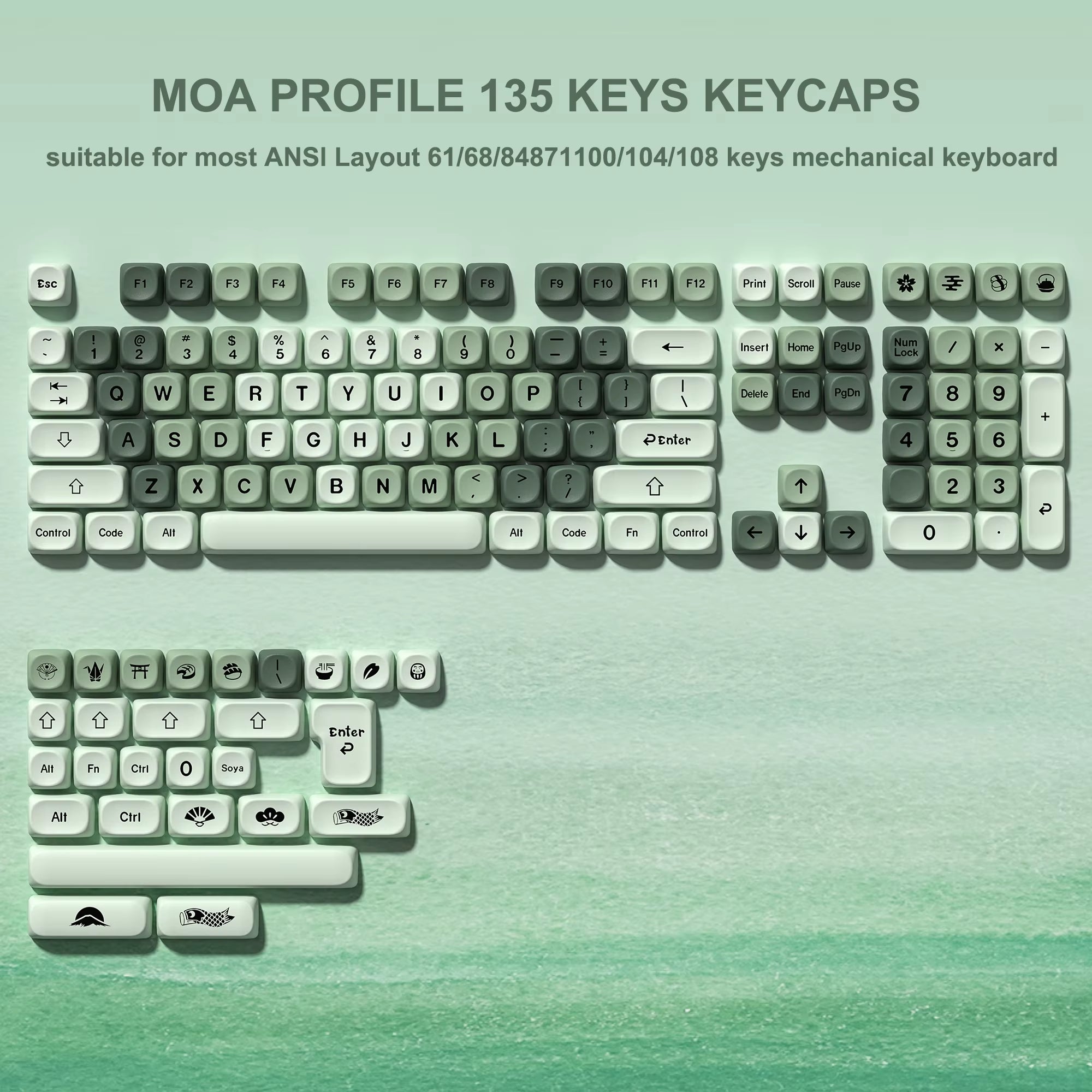 142 Keys Bow PBT Keycaps MOA Profile PBT Dye Sublimation DIY Key Caps for 61/87/104 Cherry MX Switch Gaming Mechanical Keyboard