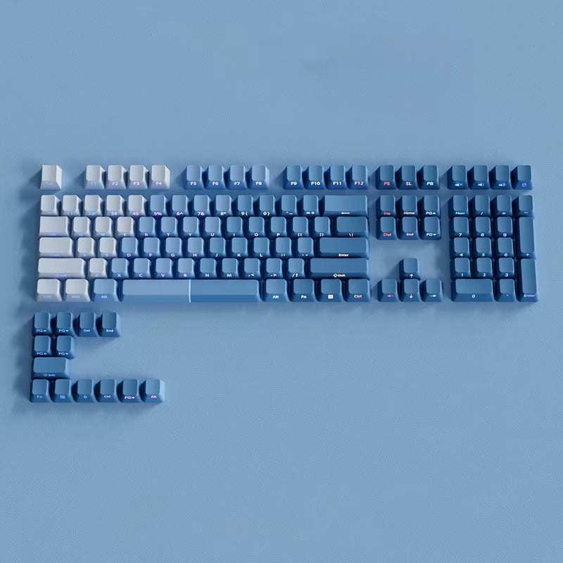 133 Keys Side Print Shine through Keycap Set Double Shot PBT Cherry Profile Keycaps for MX Switch Mechanical Gaming Keyboard