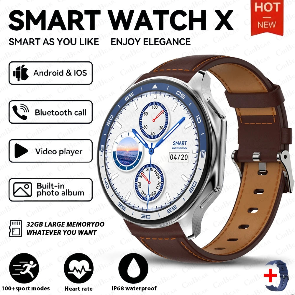 2025 OPPO New Watch X High-End Business Watch 32GB Large Memory Smartwatch Men'S Sports Waterproof Smart Watch Watch IOS