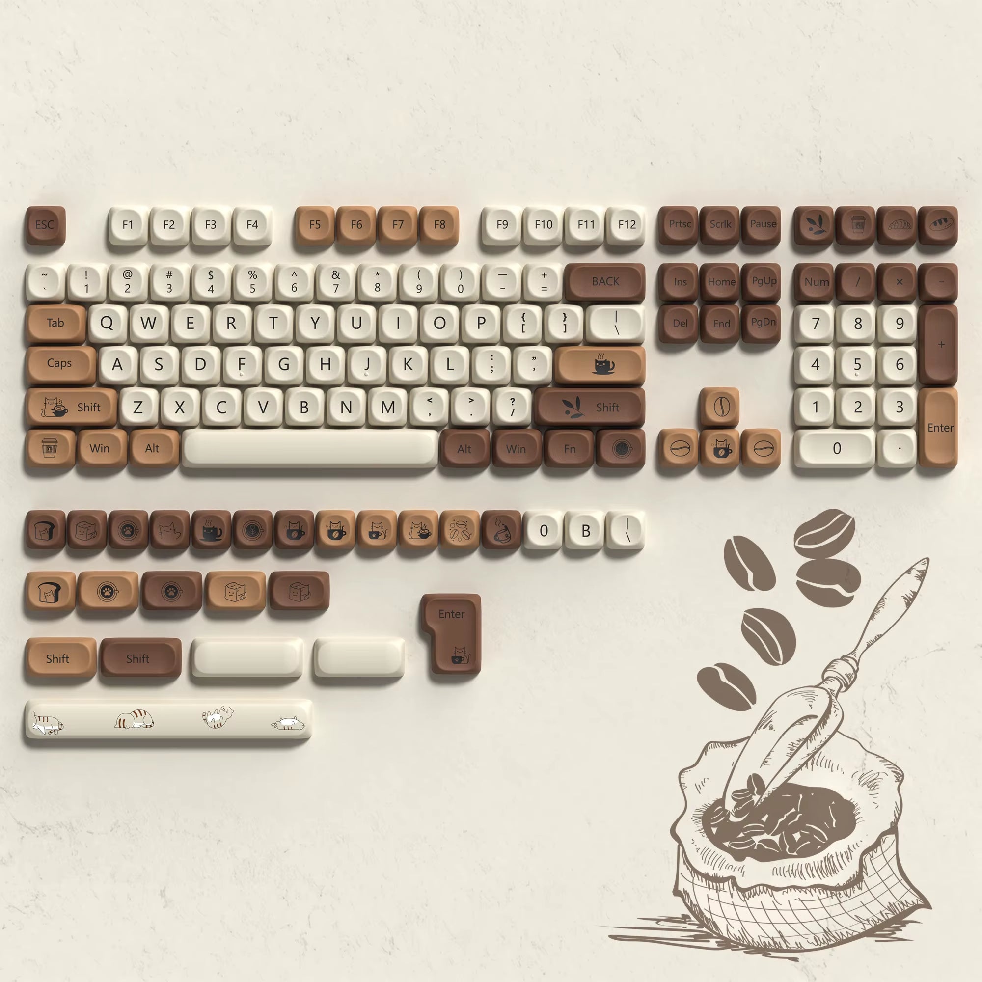 142 Keys Bow PBT Keycaps MOA Profile PBT Dye Sublimation DIY Key Caps for 61/87/104 Cherry MX Switch Gaming Mechanical Keyboard