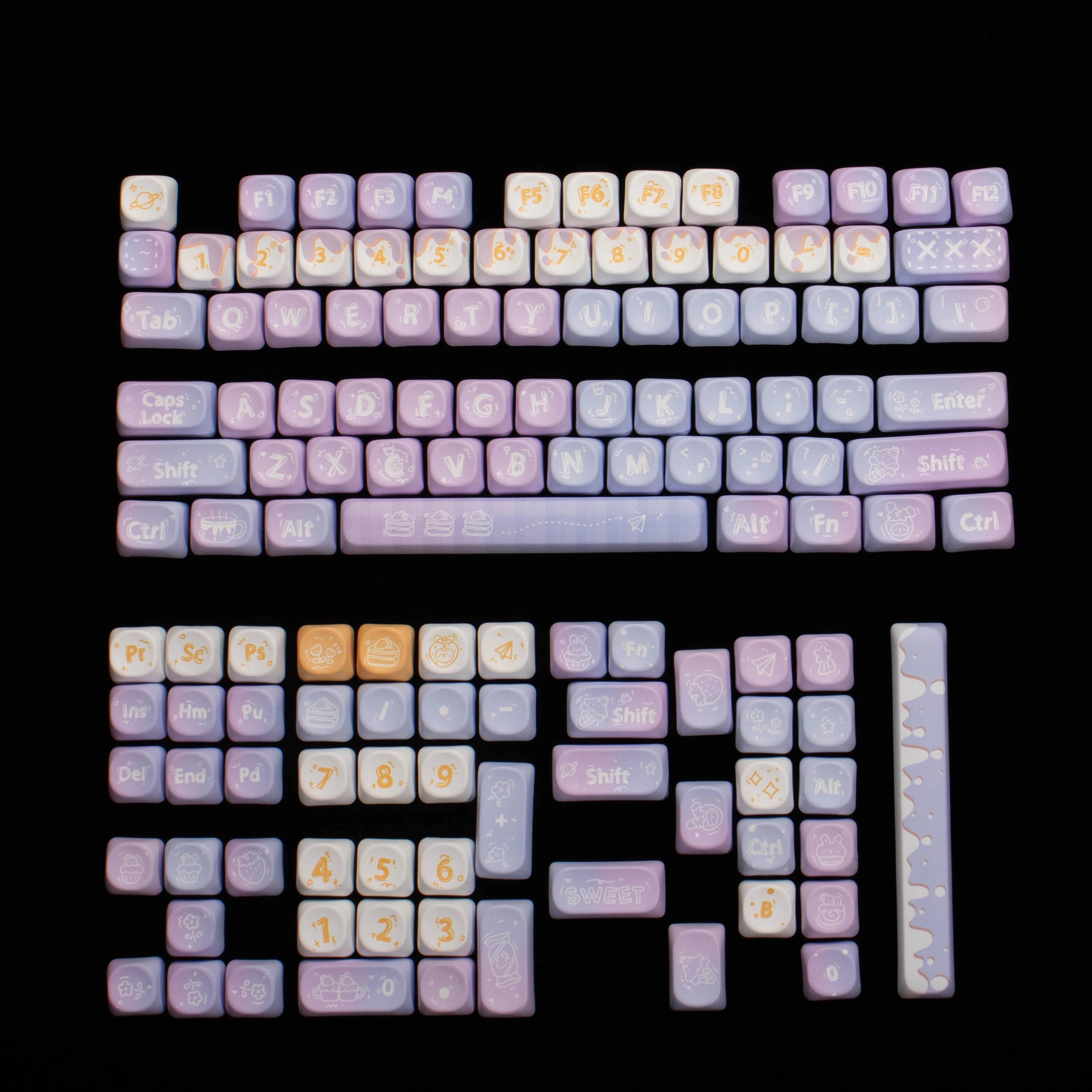 142 Keys Bow PBT Keycaps MOA Profile PBT Dye Sublimation DIY Key Caps for 61/87/104 Cherry MX Switch Gaming Mechanical Keyboard
