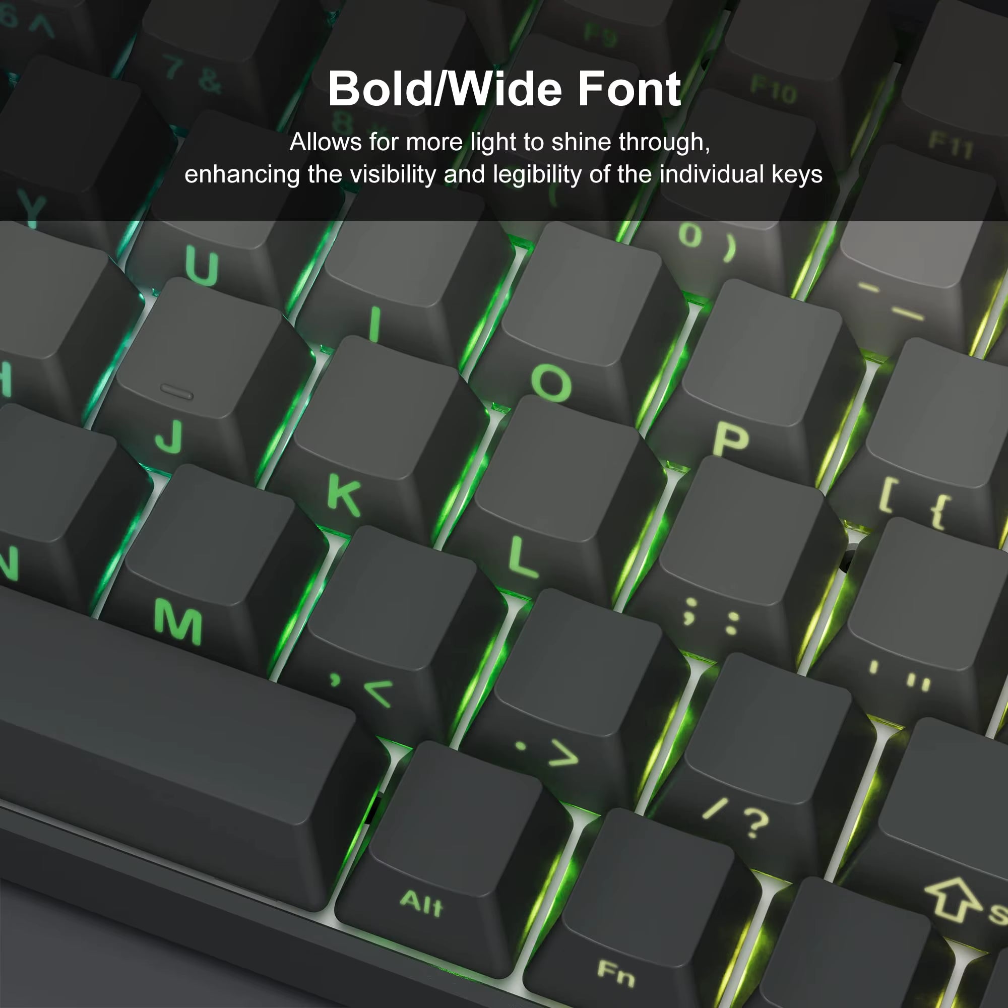 136 Key Polar Day PBT Double Shot Side Print Shine through Backlit Keycaps for MX Mechanical Keyboard 108 96 87 NJ80 84 68 64 61