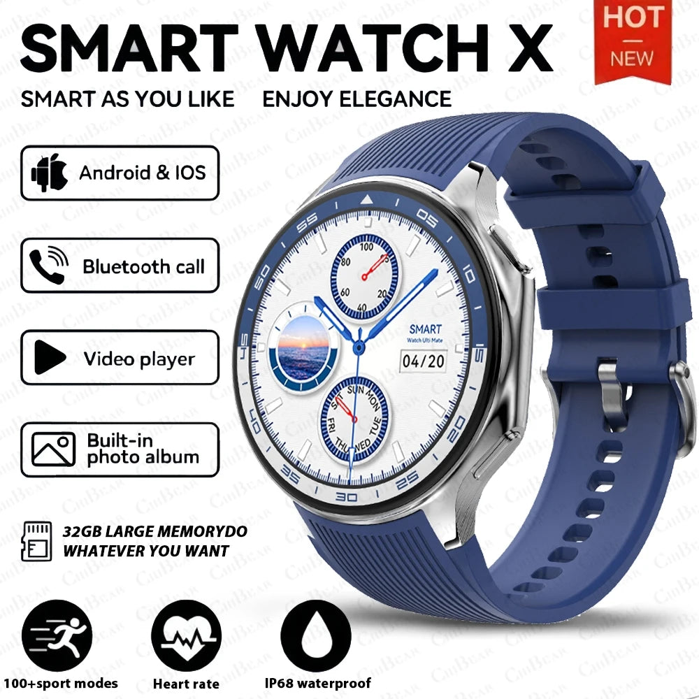 2025 OPPO New Watch X High-End Business Watch 32GB Large Memory Smartwatch Men'S Sports Waterproof Smart Watch Watch IOS