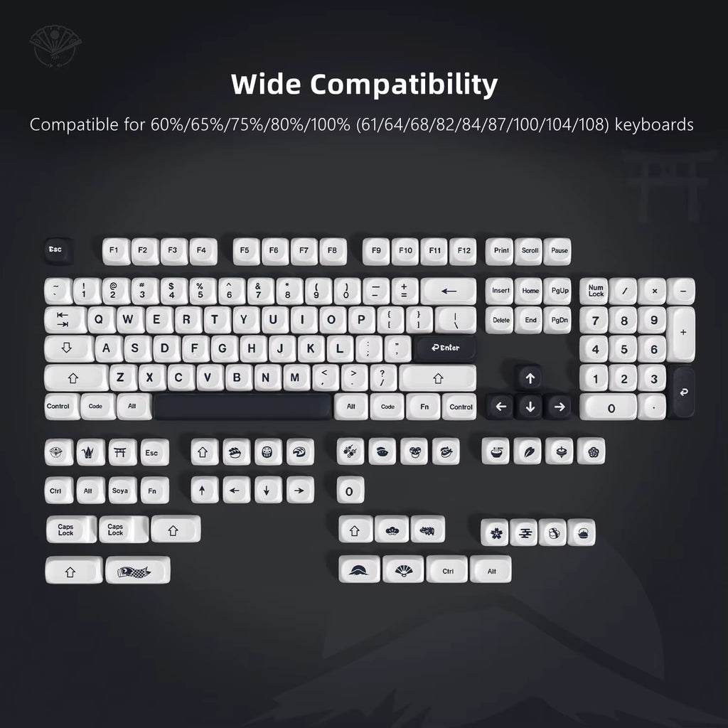 142 Keys Bow PBT Keycaps MOA Profile PBT Dye Sublimation DIY Key Caps for 61/87/104 Cherry MX Switch Gaming Mechanical Keyboard