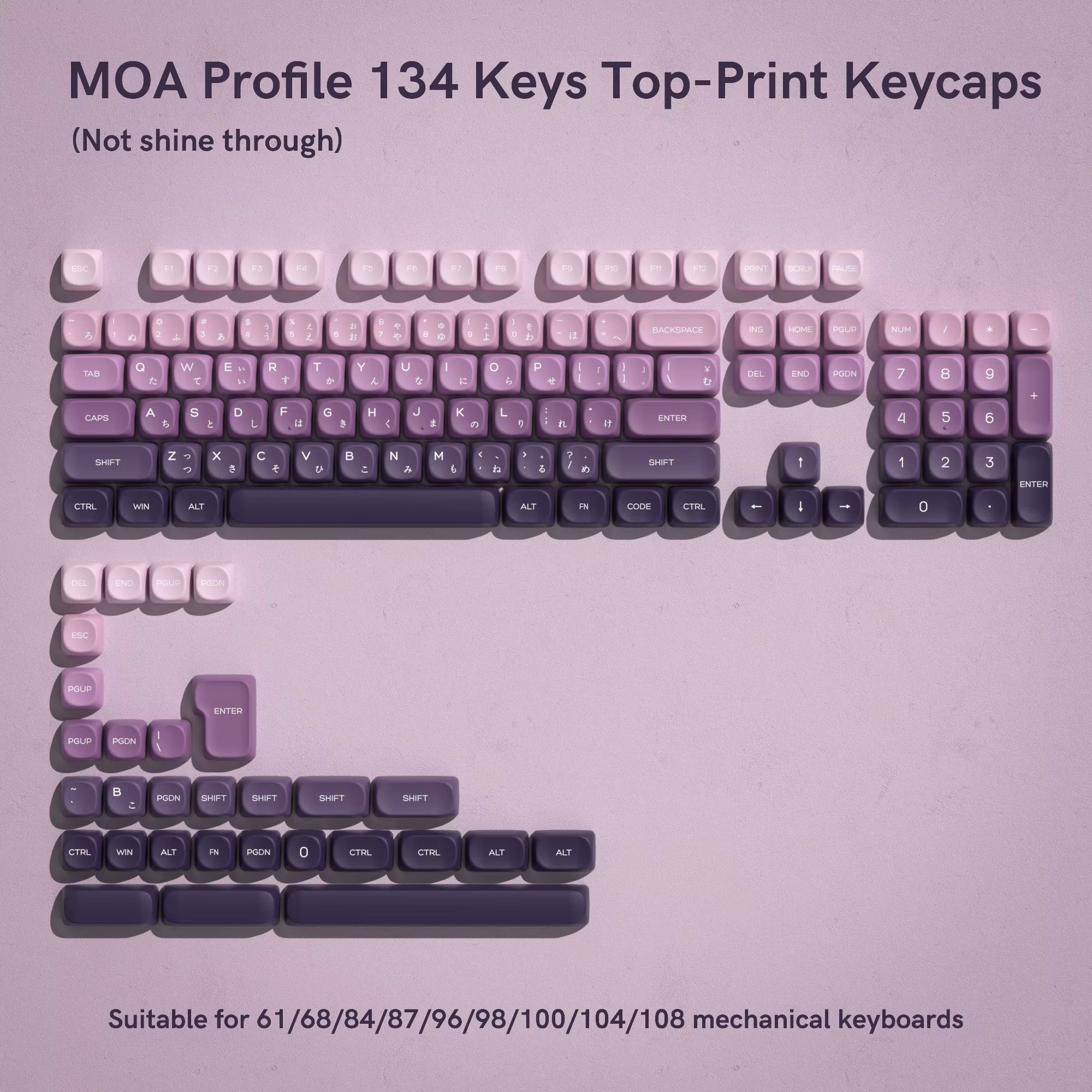 142 Keys Bow PBT Keycaps MOA Profile PBT Dye Sublimation DIY Key Caps for 61/87/104 Cherry MX Switch Gaming Mechanical Keyboard
