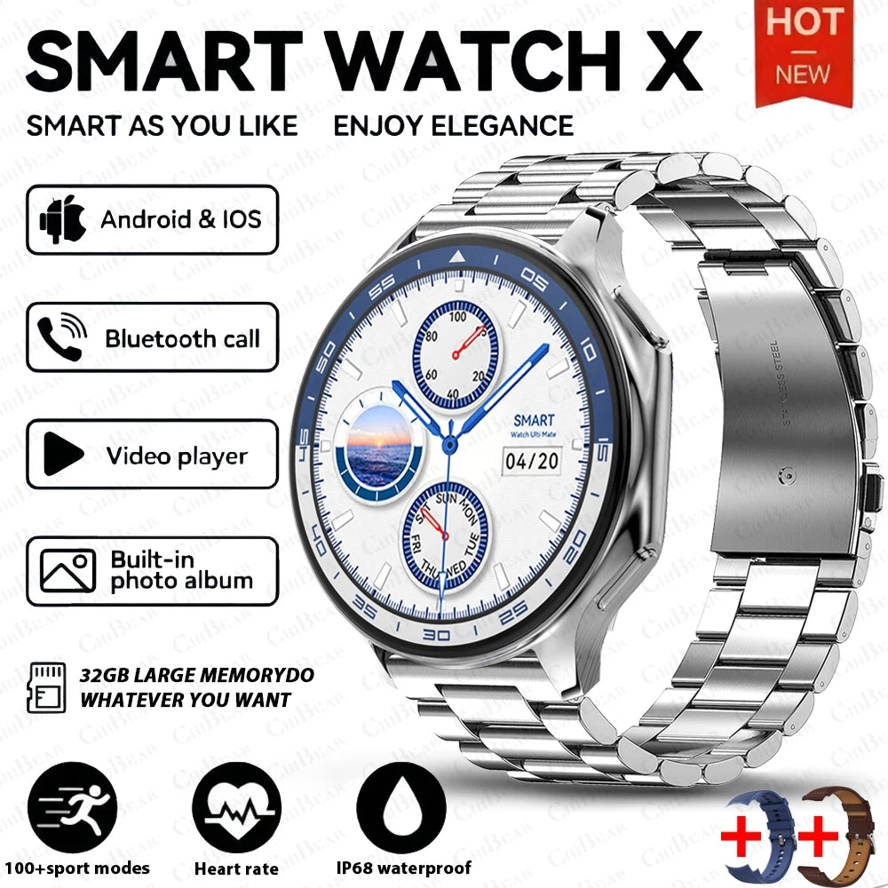 2025 OPPO New Watch X High-End Business Watch 32GB Large Memory Smartwatch Men'S Sports Waterproof Smart Watch Watch IOS