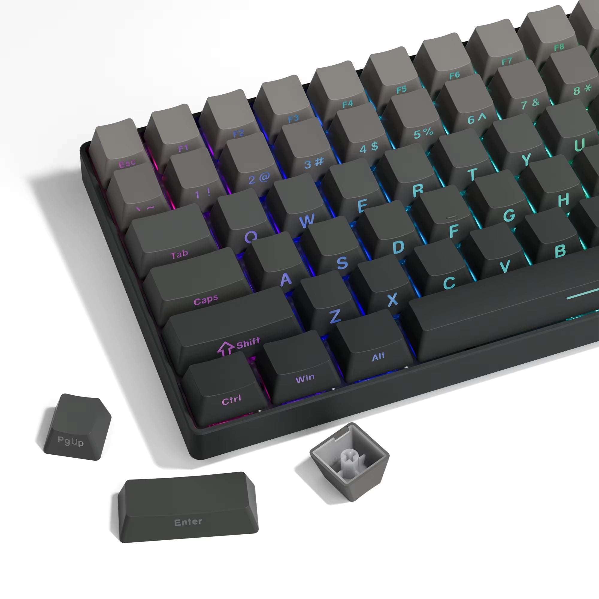 136 Key Polar Day PBT Double Shot Side Print Shine through Backlit Keycaps for MX Mechanical Keyboard 108 96 87 NJ80 84 68 64 61