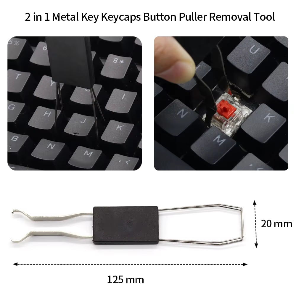 Universal Keyboard Key Cap Puller 2 in 1 Keycap Puller for Mechanical Keyboard Removal Tool Replacement Keycap Extractor Durable